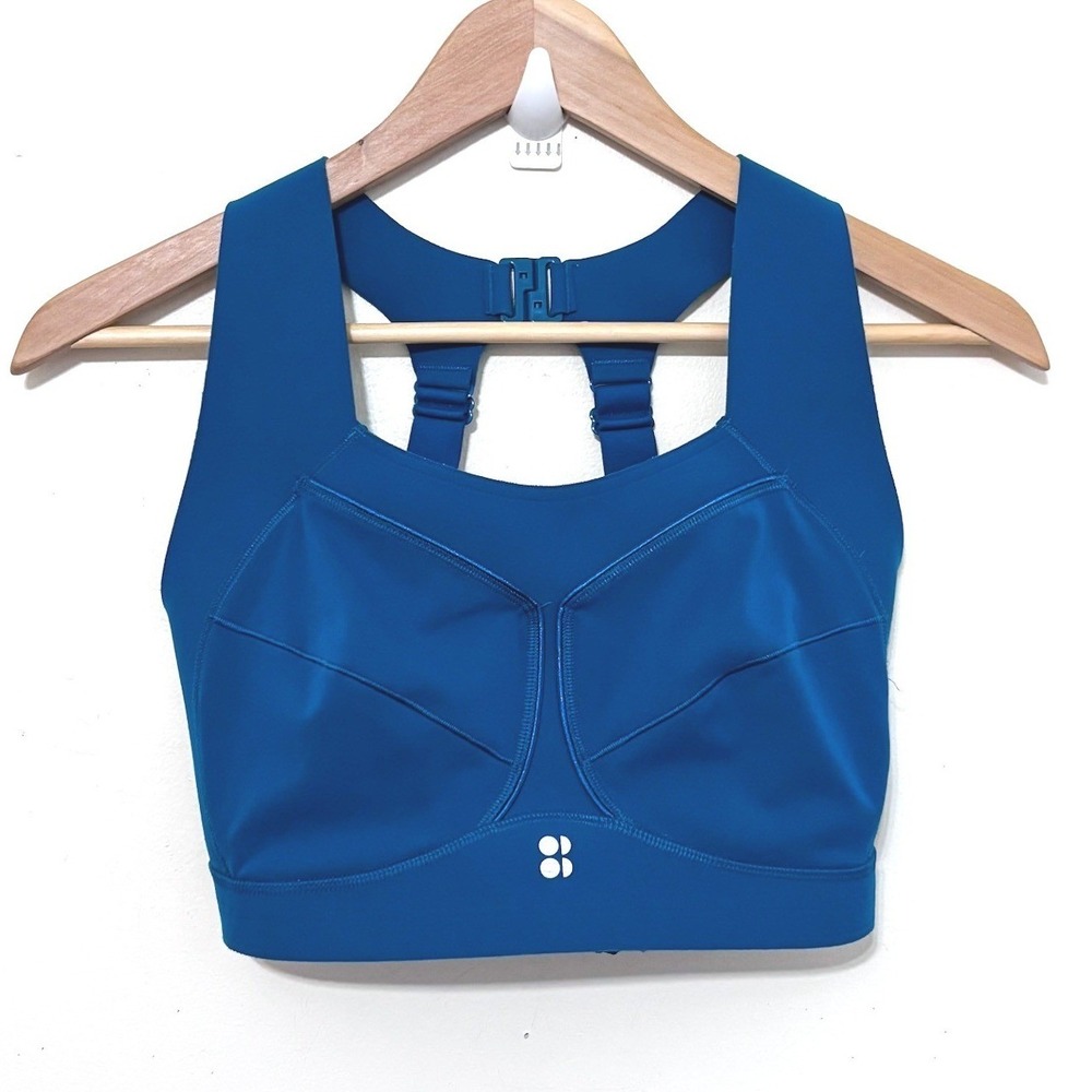 Sweaty Betty Zero Gravity Sports Bra 32E Deep Green Wireless Running Workout Gym